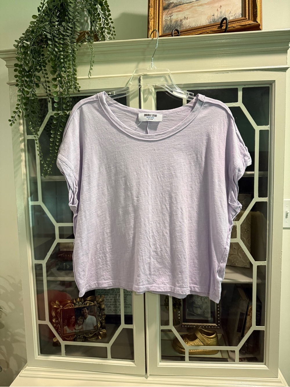 Double Zero Pastel Lilac Relaxed Short Sleeve Tee